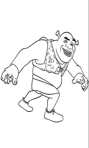 kolorowanka Shrek malowanka do wydruku z bajki dla dzieci, do pokolorowania kredkami, obrazek nr 28